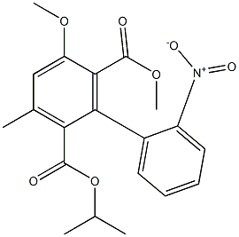3-Methyl-5-methoxy-6-methoxycarbonyl-2'-nitro-1,1'-biphenyl-2-carboxylic acid isopropyl ester Structure