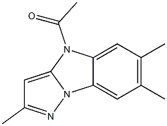 4-アセチル-2,6,7-トリメチル-4H-ピラゾロ[1,5-a]ベンゾイミダゾール 化学構造式