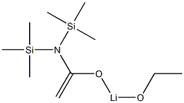 (E)-2-エトキシ-2-リチオオキシ-N,N-ビス(トリメチルシリル)エテンアミン 化学構造式
