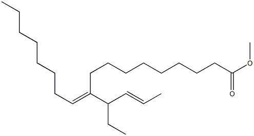 (10E)-10-[(E)-1-Ethyl-2-butenyl]-10-octadecenoic acid methyl ester Struktur