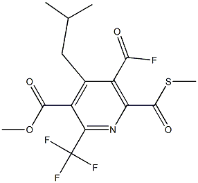 5-(Fluorocarbonyl)-4-(2-methylpropyl)-6-[(methylthio)carbonyl]-2-(trifluoromethyl)-3-pyridinecarboxylic acid methyl ester Structure