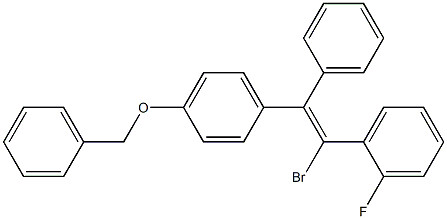 (Z)-1-[p-(ベンジルオキシ)フェニル]-2-ブロモ-2-(o-フルオロフェニル)-1-フェニルエテン 化学構造式