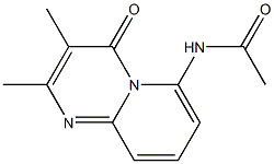 6-アセチルアミノ-2,3-ジメチル-4H-ピリド[1,2-a]ピリミジン-4-オン 化学構造式