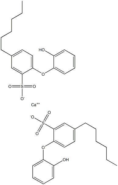 Bis(2'-hydroxy-4-hexyl[oxybisbenzene]-2-sulfonic acid)calcium salt Structure