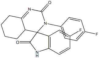 5'-Fluoro-3-(4-fluorophenyl)-1',2,2',4a,5,6,7,8-octahydrospiro[quinazoline-4(3H),3'-[3H]indole]-2,2'-dione Struktur