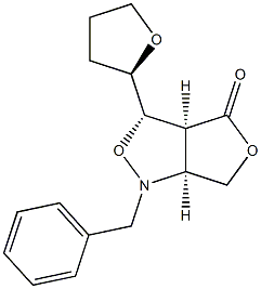 [3S,3aS,6aS]-3-[[(R)-Tetrahydrofuran]-2-yl]tetrahydro-1-benzyl-1H,4H-furo[3,4-c]isoxazol-4-one Struktur