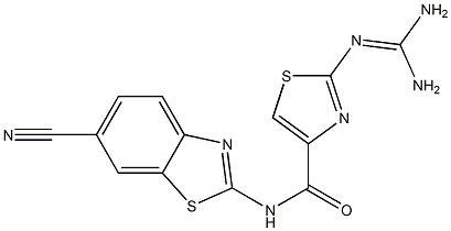2-(Diaminomethyleneamino)-N-(6-cyano-2-benzothiazolyl)thiazole-4-carboxamide Structure