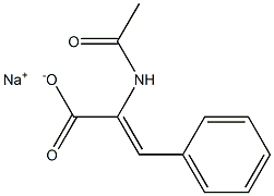 2-アセチルアミノ-3-フェニルプロペン酸ナトリウム 化学構造式