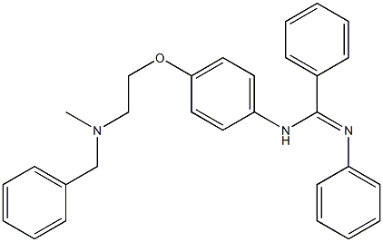 N-[4-[2-[ベンジル(メチル)アミノ]エトキシ]フェニル]-N'-フェニルベンズアミジン 化学構造式