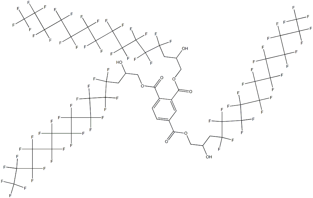 1,2,4-Benzenetricarboxylic acid tris[3-(pentacosafluorododecyl)-2-hydroxypropyl] ester Struktur