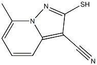 2-メルカプト-7-メチルピラゾロ[1,5-a]ピリジン-3-カルボニトリル 化学構造式