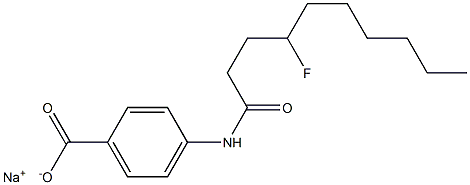 4-[(4-フルオロデカノイル)アミノ]ベンゼンカルボン酸ナトリウム 化学構造式
