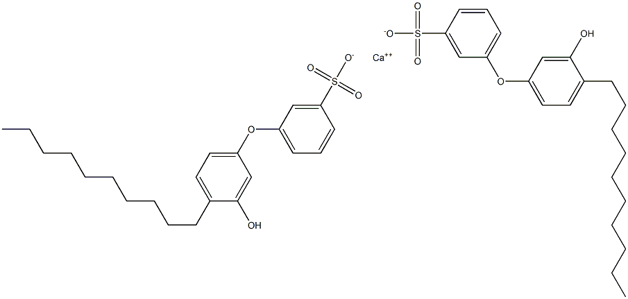 Bis(3'-hydroxy-4'-decyl[oxybisbenzene]-3-sulfonic acid)calcium salt Structure