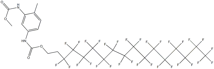 [5-[[[(3,3,4,4,5,5,6,6,7,7,8,8,9,9,10,10,11,11,12,12,13,13,14,14,15,15,16,16,17,17,17-Hentriacontafluoroheptadecyl)oxy]carbonyl]amino]-2-methylphenyl]carbamic acid methyl ester Struktur