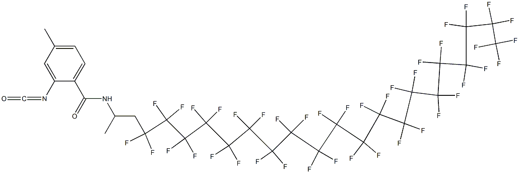 2-イソシアナト-4-メチル-N-[2-(ヘンテトラコンタフルオロイコシル)-1-メチルエチル]ベンズアミド 化学構造式