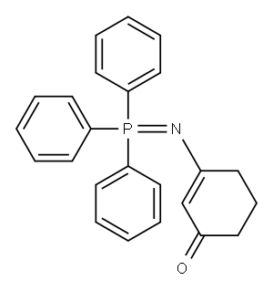 3-(トリフェニルホスホラニリデンアミノ)-2-シクロヘキセン-1-オン 化学構造式