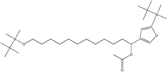 Acetic acid 1-[5-(tert-butyldimethylsilyl)-3-furyl]-12-(tert-butyldimethylsiloxy)dodecyl ester 结构式