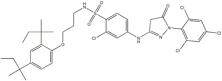 1-(2,4,6-Trichlorophenyl)-3-[3-chloro-4-[3-(2,4-di-tert-pentylphenoxy)propylsulfamoyl]anilino]-5(4H)-pyrazolone Structure