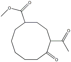 4-Acetyl-5-oxocyclodecanecarboxylic acid methyl ester Struktur