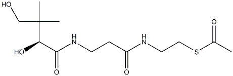 [S,(-)]-2,4-Dihydroxy-N-[2-[(2-acetylthioethyl)carbamoyl]ethyl]-3,3-dimethylbutyramide Struktur