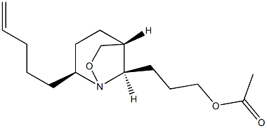 Acetic acid 3-[(2S,5R,8R)-2-(4-pentenyl)-1-aza-7-oxabicyclo[3.2.1]octan-8-yl]propyl ester Structure