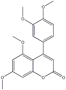4-(3,4-Dimethoxyphenyl)-5,7-dimethoxy-2H-1-benzopyran-2-one Struktur