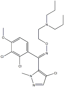 (E)-(2,3-ジクロロ-4-メトキシフェニル)(4-クロロ-2-メチル-2H-ピラゾール-3-イル)ケトンO-(2-ジプロピルアミノエチル)オキシム 化学構造式