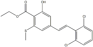 4-[(E)-2-(2,6-Dichlorophenyl)ethenyl]-2-hydroxy-6-(methylthio)benzoic acid ethyl ester Structure