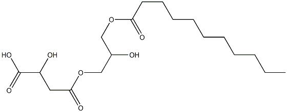 L-Malic acid hydrogen 4-(2-hydroxy-3-undecanoyloxypropyl) ester Struktur
