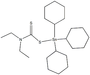 ジエチルジチオカルバミド酸トリシクロヘキシルすず(IV) 化学構造式