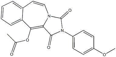 11-アセチルオキシ-2-(4-メトキシフェニル)-1H-イミダゾ[5,1-b][3]ベンゾアゼピン-1,3(2H)-ジオン 化学構造式