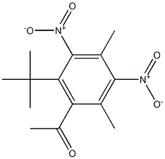 1-tert-ブチル-6-アセチル-3,5-ジメチル-2,4-ジニトロベンゼン 化学構造式