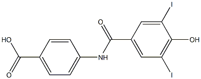 4-[(3,5-Diiodo-4-hydroxybenzoyl)amino]benzoic acid Struktur