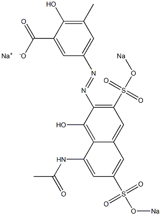 5-[[8-Acetylamino-1-hydroxy-3,6-bis(sodiosulfo)-2-naphthalenyl]azo]-2-hydroxy-3-methylbenzoic acid sodium salt Structure