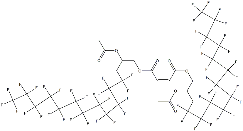 Maleic acid bis(2-acetyloxy-4,4,5,5,6,6,7,7,8,8,9,9,10,10,11,11,12,12,13,13,14,14,15,15,15-pentacosafluoropentadecyl) ester Struktur