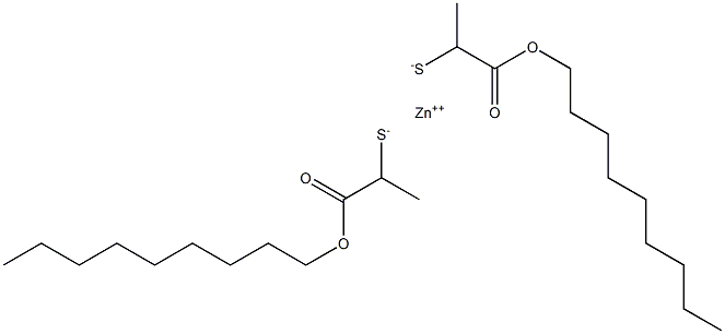 Zinc bis[1-(nonyloxycarbonyl)ethanethiolate] Structure