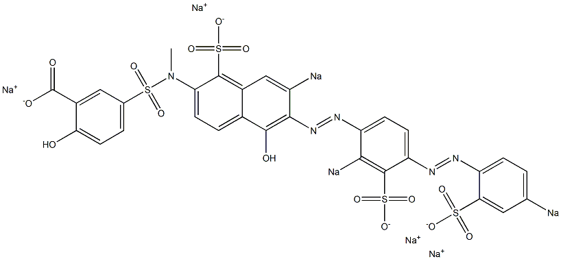 2-Hydroxy-5-[N-[5-hydroxy-6-[[2-sodiosulfo-4-[(4-sodiosulfophenyl)azo]phenyl]azo]-7-sodiosulfo-2-naphthalenyl]-N-methylaminosulfonyl]benzoic acid sodium salt