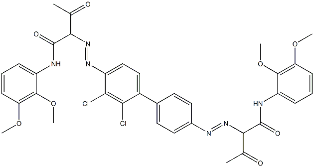 4,4'-Bis[[1-(2,3-dimethoxyphenylamino)-1,3-dioxobutan-2-yl]azo]-2,3-dichloro-1,1'-biphenyl Structure