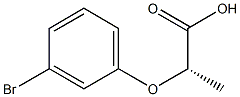 [S,(-)]-2-(m-ブロモフェノキシ)プロピオン酸 化学構造式