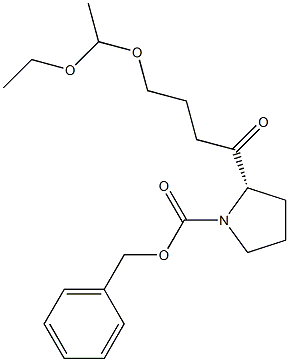 (2S)-2-[4-(1-エトキシエトキシ)-1-オキソブチル]ピロリジン-1-カルボン酸ベンジル 化学構造式