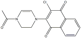 2-[[4-Acetyl-1,2,3,4-tetrahydropyrazin]-1-yl]-3-chloro-1,4-naphthoquinone Struktur