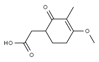 3-メチル-4-メトキシ-2-オキソ-3-シクロヘキセニル=アセタート 化学構造式