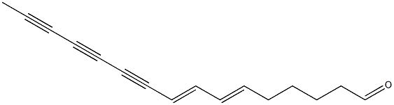 (6E,8E)-6,8-ヘキサデカジエン-10,12,14-トリイナール 化学構造式