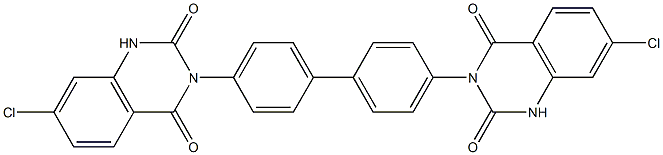 3,3'-(1,1'-ビフェニル-4,4'-ジイル)ビス[7-クロロキナゾリン-2,4(1H,3H)-ジオン] 化学構造式