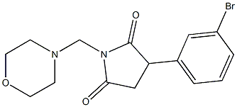 2-(m-Bromophenyl)-N-(morpholinomethyl)succinimide 结构式