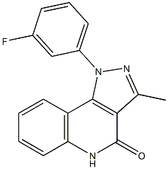 1-(3-フルオロフェニル)-3-メチル-1H-ピラゾロ[4,3-c]キノリン-4(5H)-オン 化学構造式