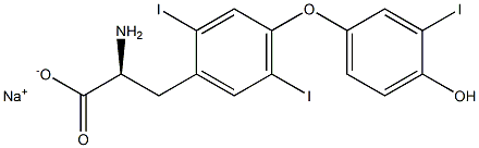 (S)-2-Amino-3-[4-(4-hydroxy-3-iodophenoxy)-2,5-diiodophenyl]propanoic acid sodium salt Struktur