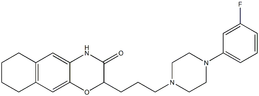 2-[3-[4-(3-フルオロフェニル)ピペラジン-1-イル]プロピル]-6,7,8,9-テトラヒドロ-2H-ナフト[2,3-b][1,4]オキサジン-3(4H)-オン 化学構造式