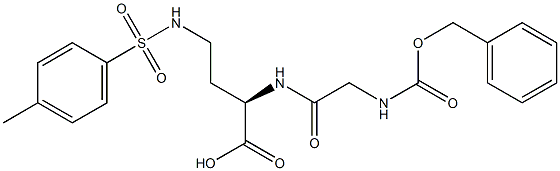 [R,(+)]-2-[2-(Benzyloxycarbonylamino)acetylamino]-4-(p-tolylsulfonylamino)butyric acid Structure