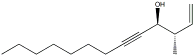 (1S)-1-[(S)-1-メチル-2-プロペニル]-2-デシン-1-オール 化学構造式